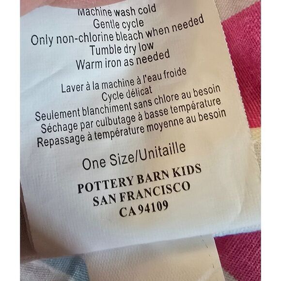 Pottery Barn Kids Striped Cotton Storage/Laundry bag With Green Ties - Picture 7 of 9